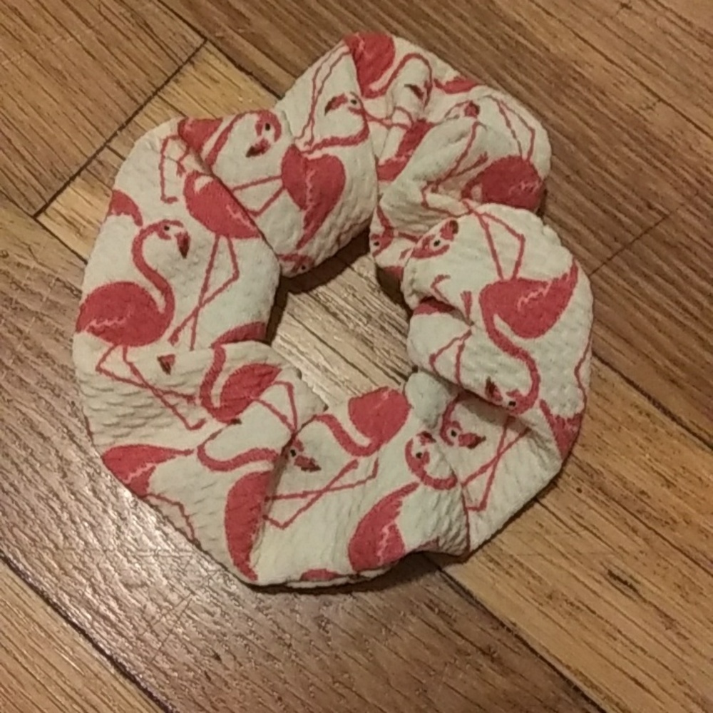 Flamingo Print Scrunchie